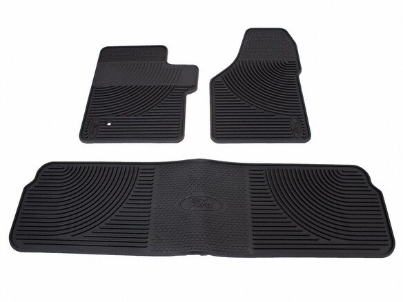Super Duty 2006-2010 3pc Front & Rear All Weather Rubber Floor Mats, w/Ford Oval Logo, For CrewCab Main Image