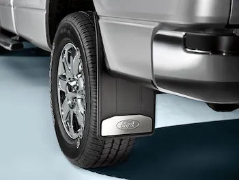 F-150 2015-2020 Black & Stainless Steel Flat Splash Guards Rear Pair
