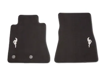 Mustang 2015-2025 Black 2-Piece Set Front Carpet Floor Mats w/Pony Logo
