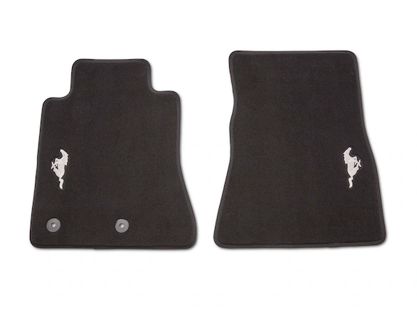 Mustang 2015-2025 Black 2-Piece Set Front Carpet Floor Mats w/Pony Logo Main Image
