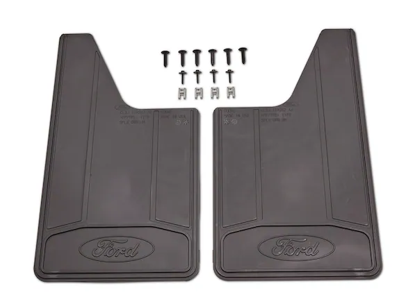 Ranger 2024 Splash Guard - Heavy Duty (flat), Rear Pair, Black with Ford Logo Main Image
