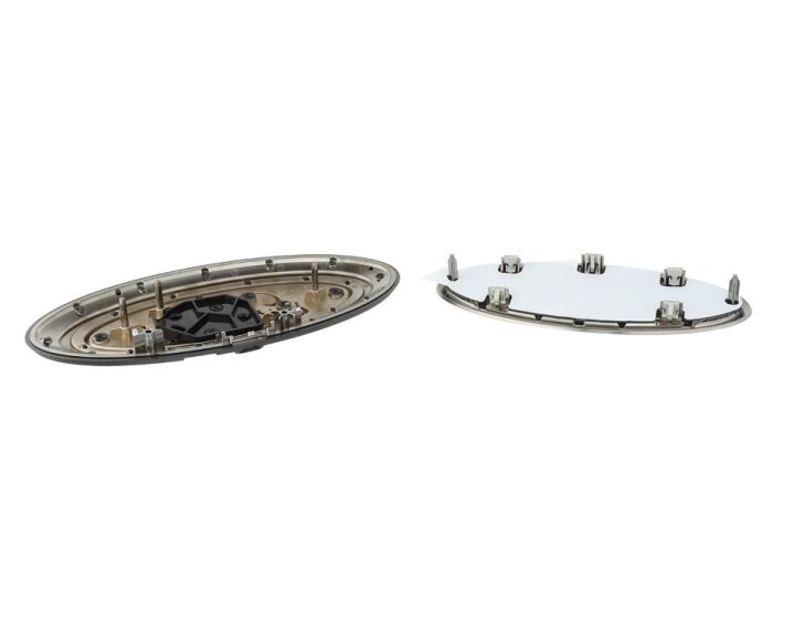thumbnail image 2 of Ford OEM Smoke Chrome & Black Oval Emblem Kit For Super Duty (2020-2022 F-250/F-350) W/ Camera Feature 2 of 6