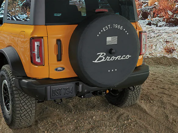 Bronco 2021-2025 Bronco 66, Opaque White Ink Spare 32inch Tire Cover Main Image