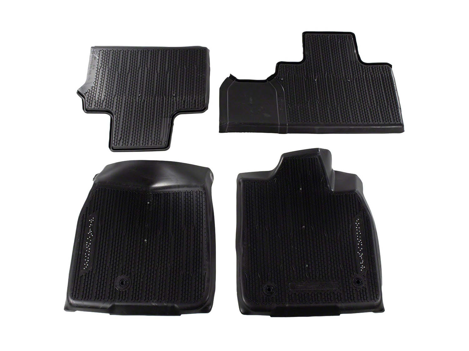 Mustang Mach E 2021 2023 Black 4pc All Weather Floor Liner Tray with Pony Logo