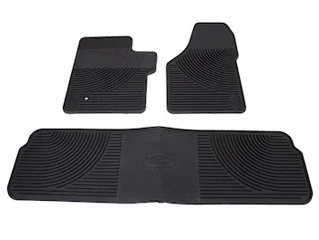 Super Duty 2006-2010 3pc Front & Rear All Weather Rubber Floor Mats, w/Ford Oval Logo, For CrewCab