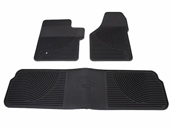 Super Duty 2006-2010 3pc Front & Rear All Weather Rubber Floor Mats, w/Ford Oval Logo, For CrewCab Main Image
