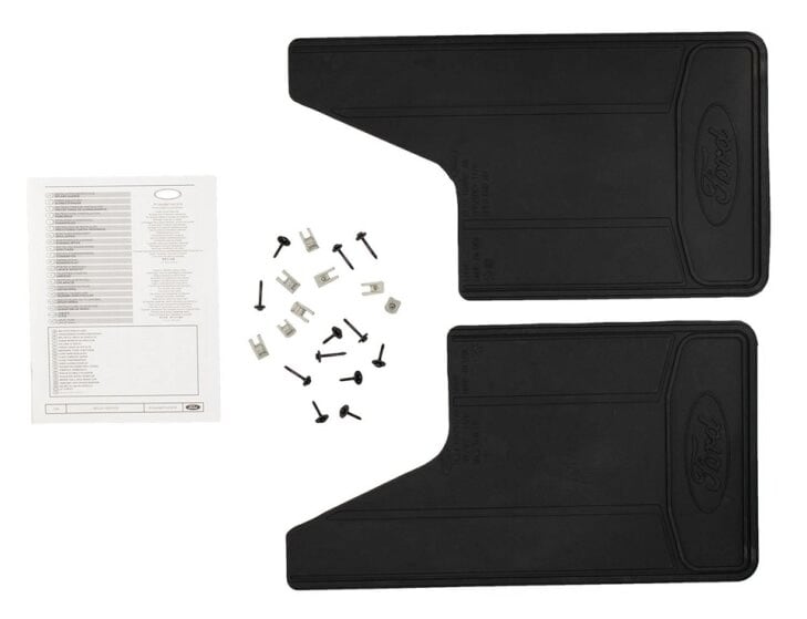 Premium Flat Black Splash Guards without Bright Accent, Front Pair