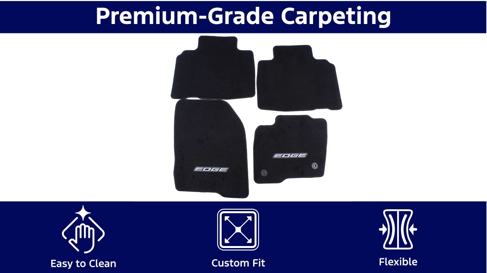 Edge 2015-2024 Carpet Floor Mat with Edge Logo, 4-Piece - Black