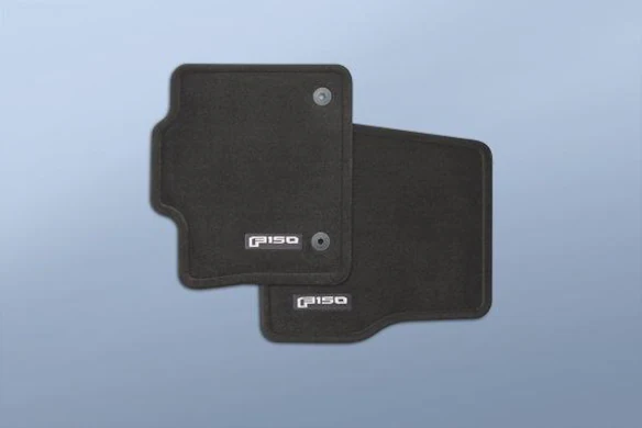 F-150 Reg Cab 2015-2025 2pc Black Carpet Front Floor Mat Set Main Image