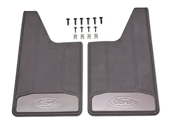 Ranger 2024 Splash Guard - Heavy Duty (flat), Rear Pair, Black with Bright Accent