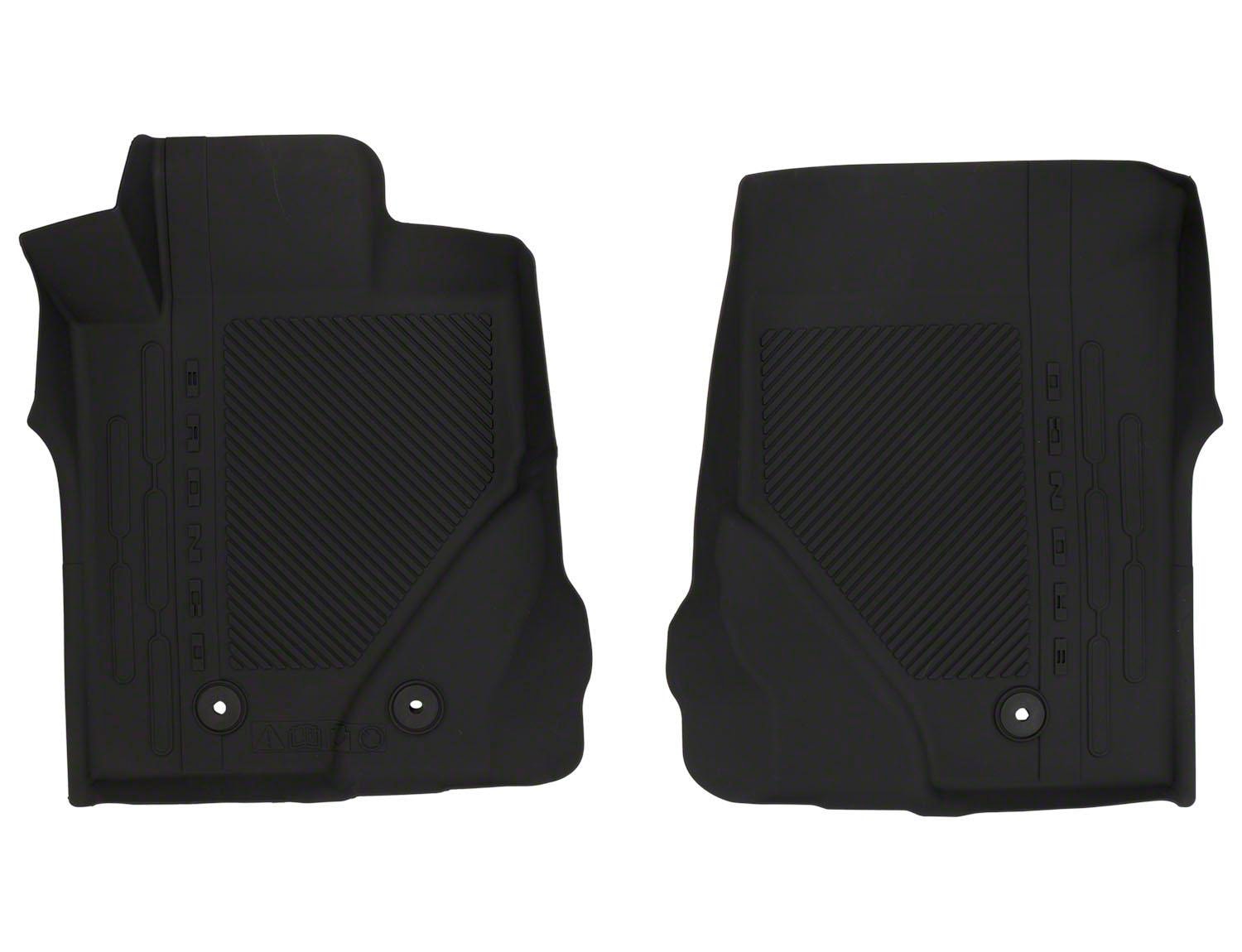 Ford OEM All-Weather Floor Mat Set – 4-Piece – Fits 2021-2025 Bronco 4-Door With Vinyl Floor – Black TPE