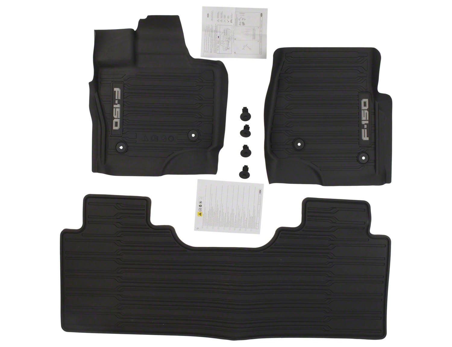 101 12プレート F-150 Super Cab 2021-2026 3pc All-Weather Floor Liner Trays for