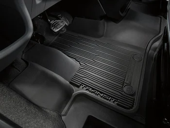 Transit 2023-2026 Black 2-Piece Front Tray Style Floor Liner for Use with Vinyl Flooring