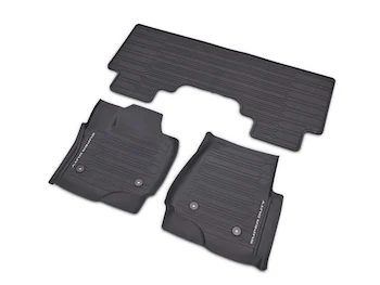 Super Duty 2023-2026 Black 3-Piece Tray Style Floor Liner for Vinyl Flooring, for SuperCab or CrewCab w/Underseat Storage Box