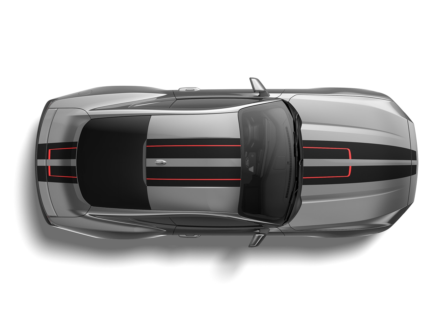Mustang 2024-2026 Over-the-Top Graphics - Black/Red for Ecoboost