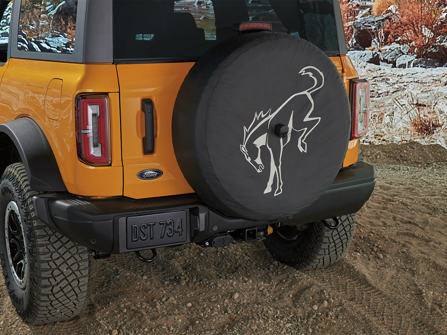 Bronco 2025 Abstract Bronco, Opaque White Ink Spare 33 inch Tire