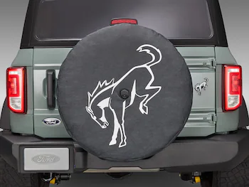Bronco 2025 Abstract Bronco, Opaque White Ink Spare 35 inch Tire Cover
