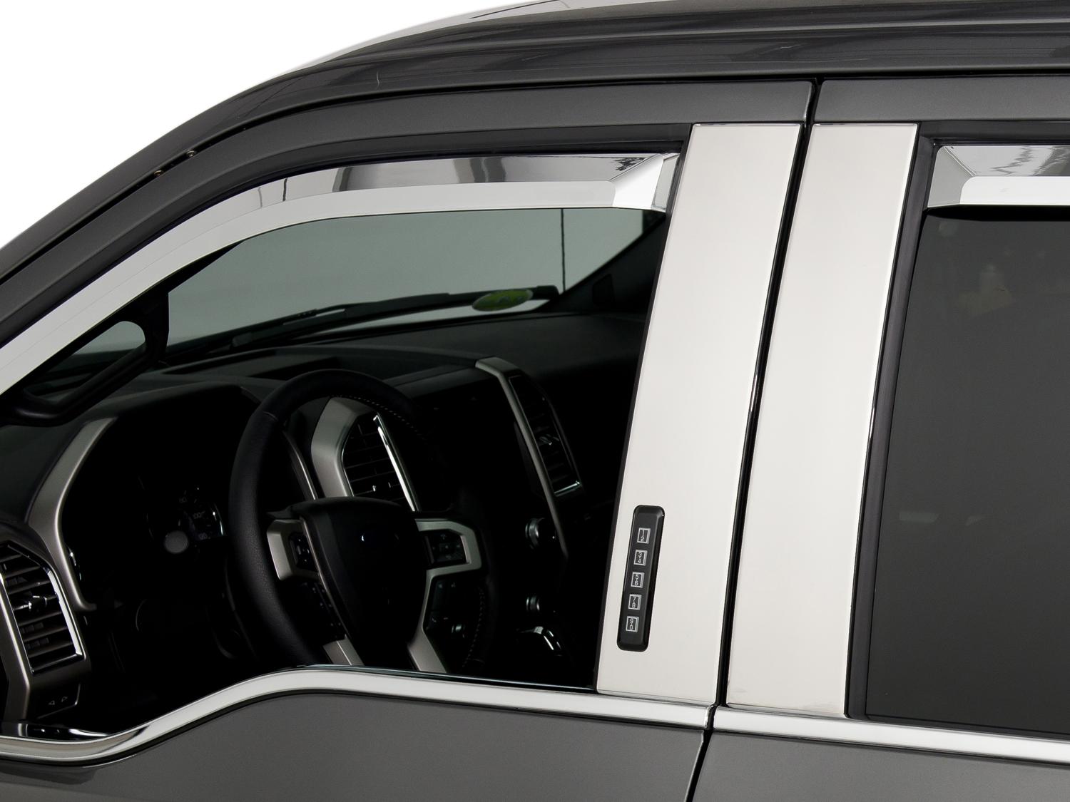Reg Cab Bright Stainless Steel B-Pillar Trim for Vehicles with