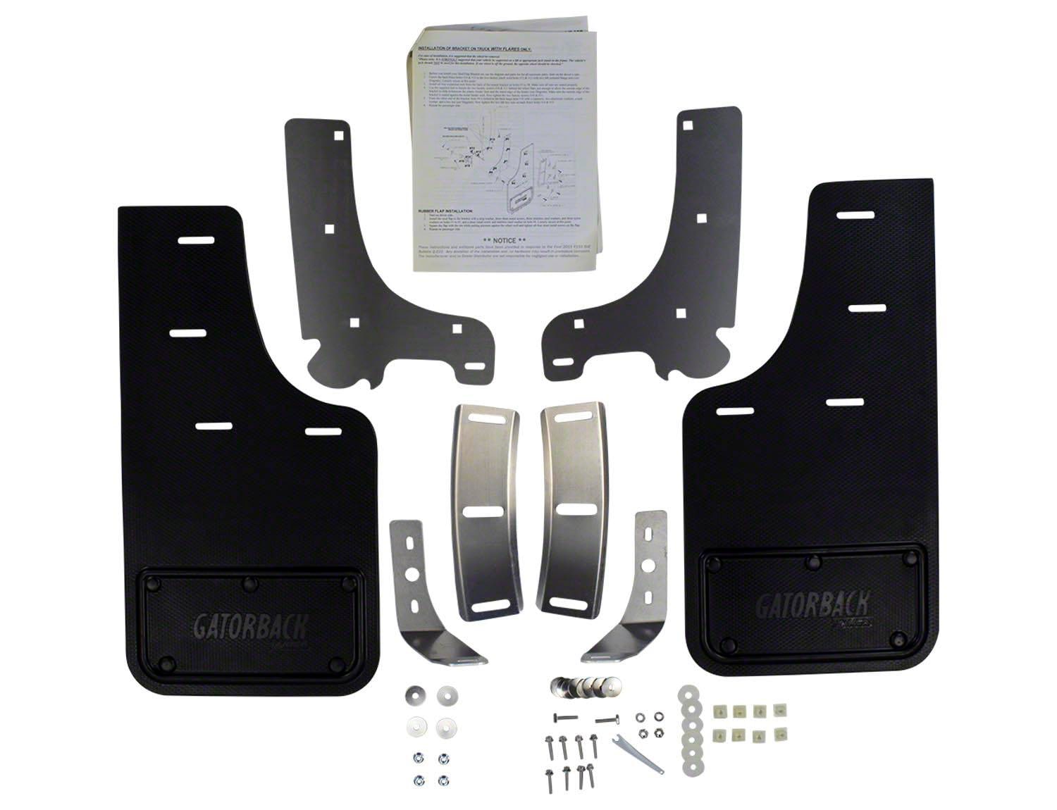 F-150 2015-2020 Gatorback Black Decal Splash Guards Front Pair