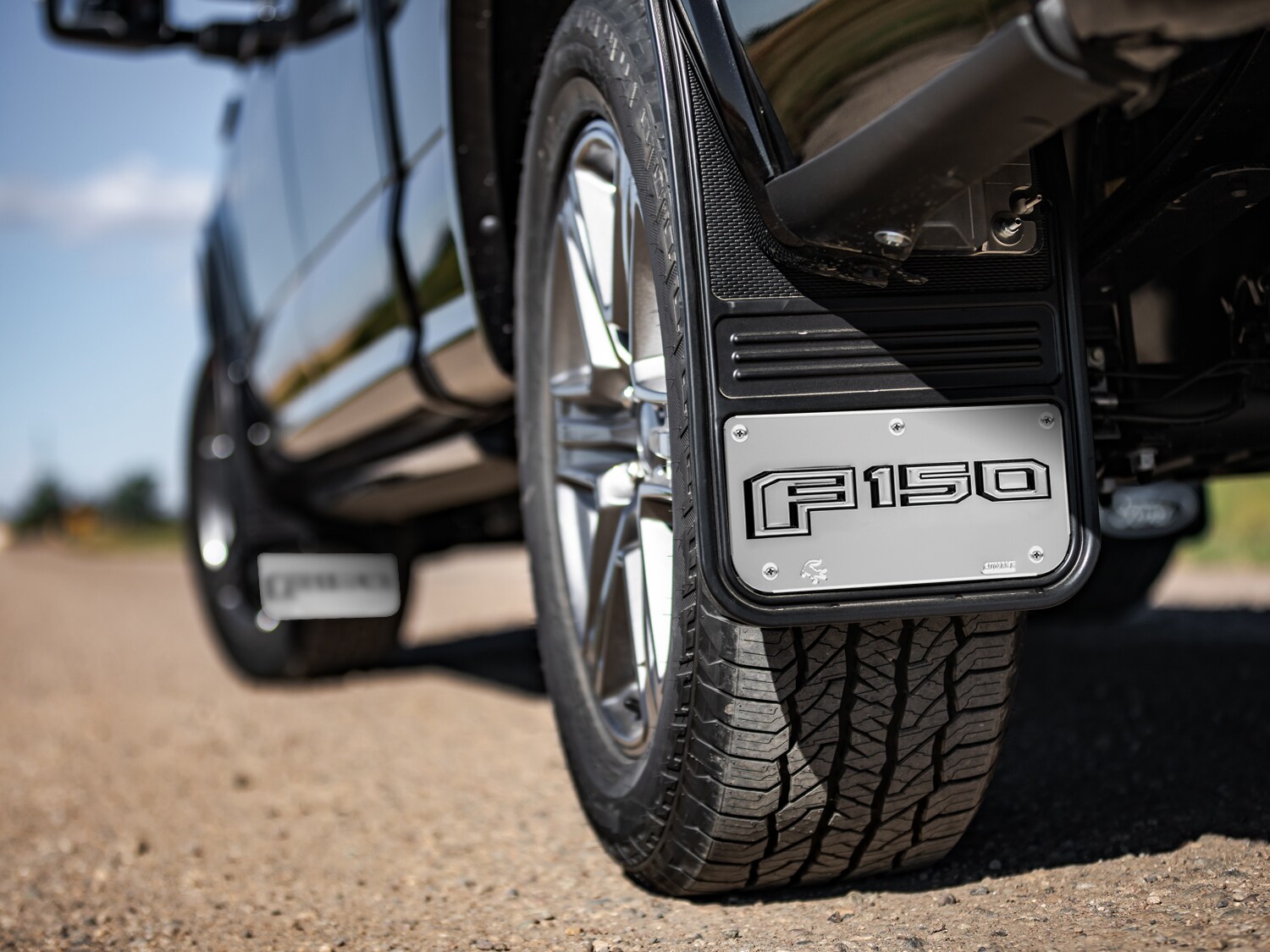 F-150 2015-2020 Gatorback Black Decal Splash Guards Rear Pair