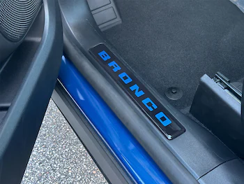 Bronco Sport 2021-2024, Front Door Sill Plate Overlays, Velocity Blue, by TUFSKINZ