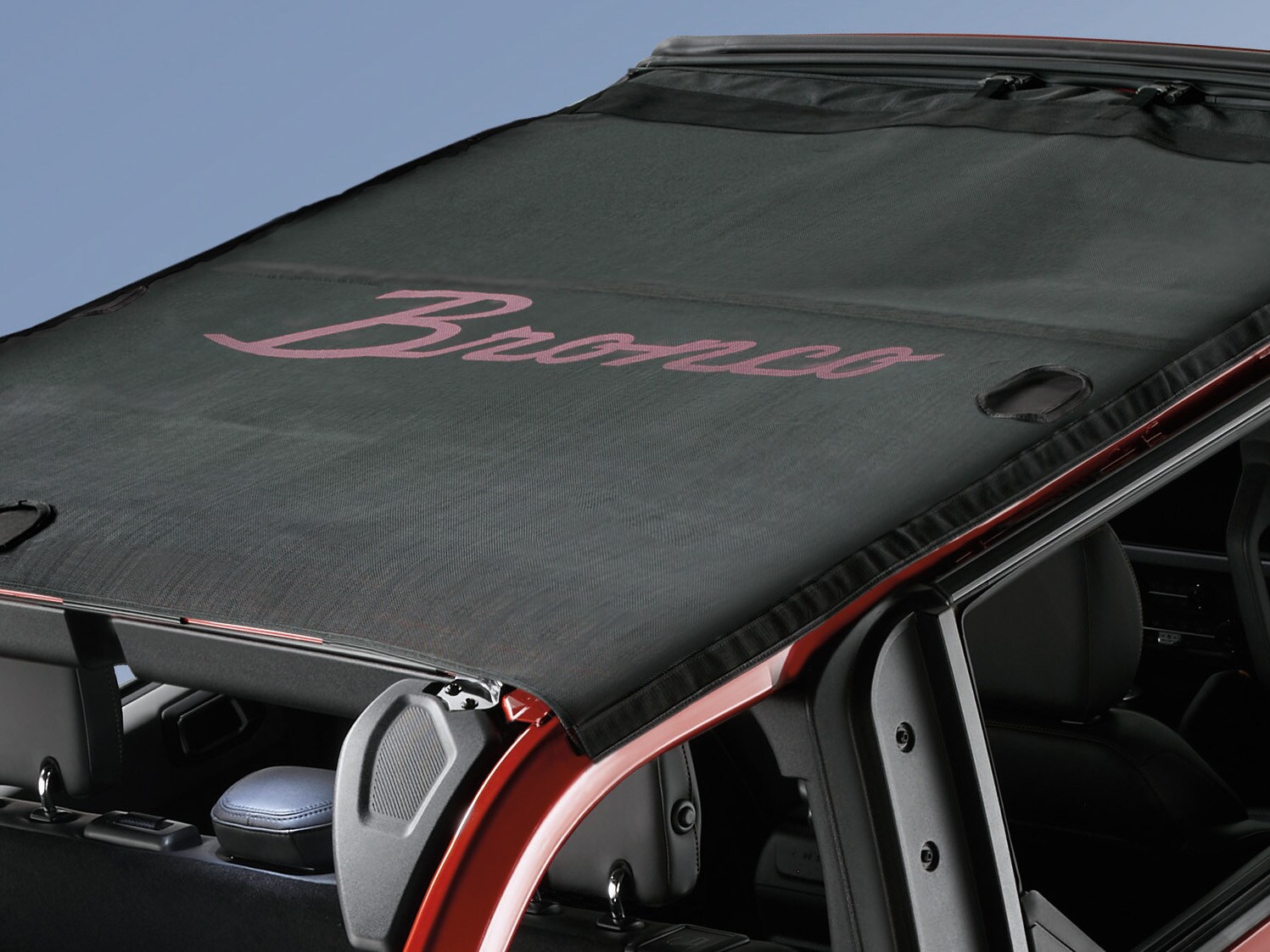 Bronco 2021-2026 4 Door Bronco Script Bimini Top Black with Pink