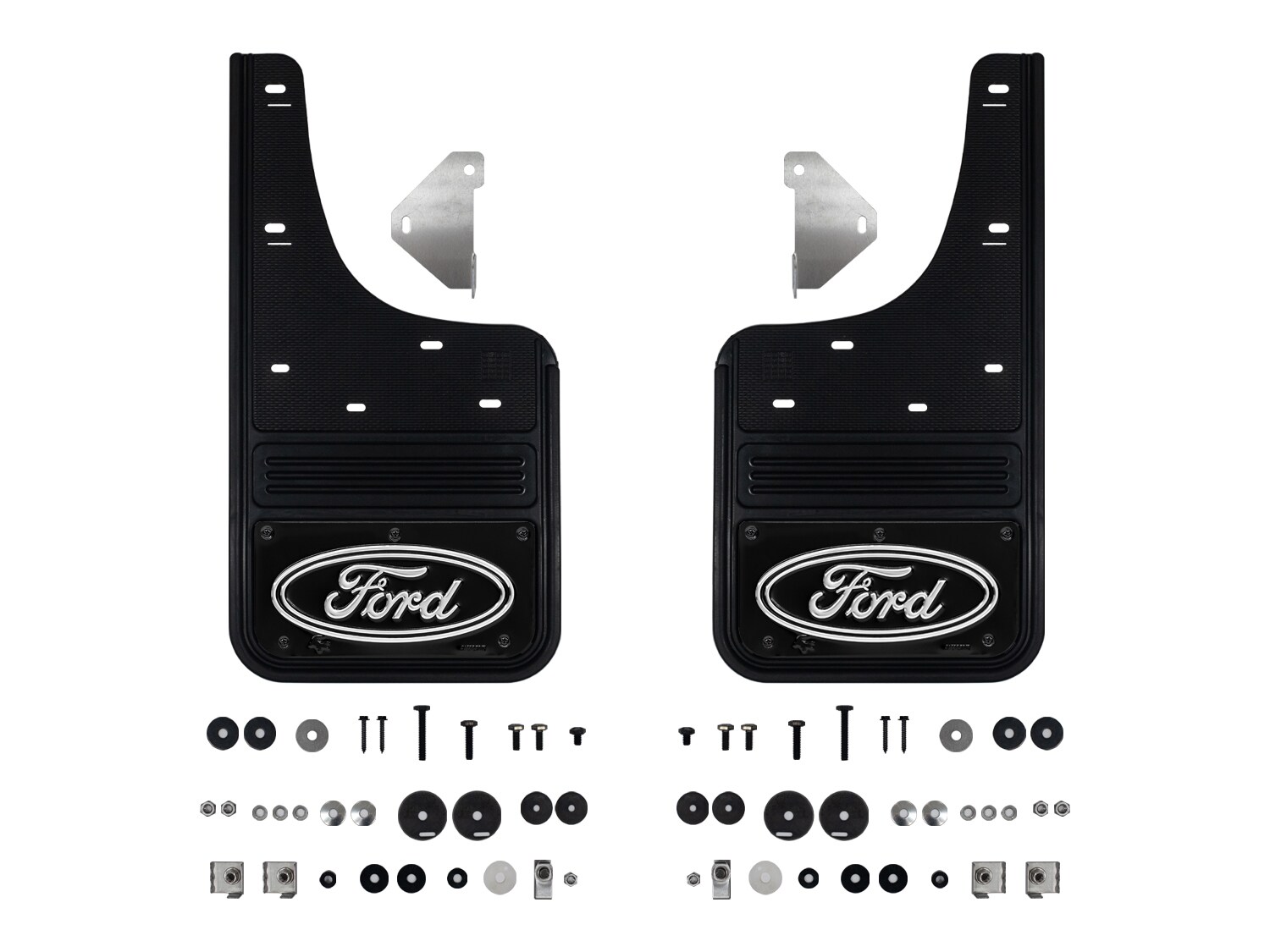 F-150 2021-2025 Gatorback Black Ford Logo Splash Guards Front Pair