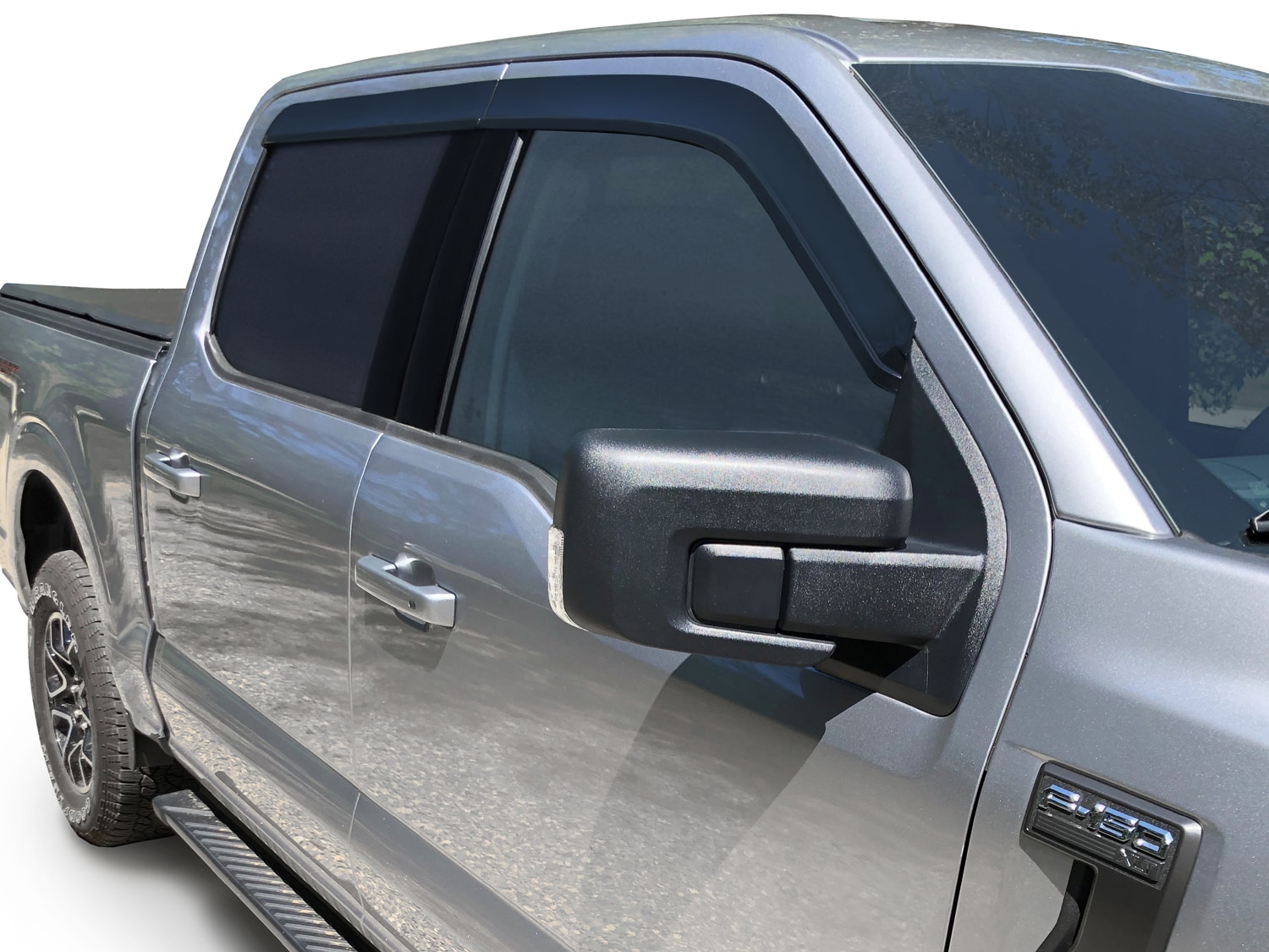 Supercrew Side Window Deflectors - Low Profile, Smoke by Husky