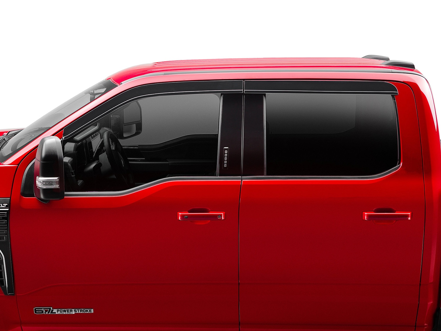 Supercrew Side Window Deflectors - Low Profile, Smoke by Husky