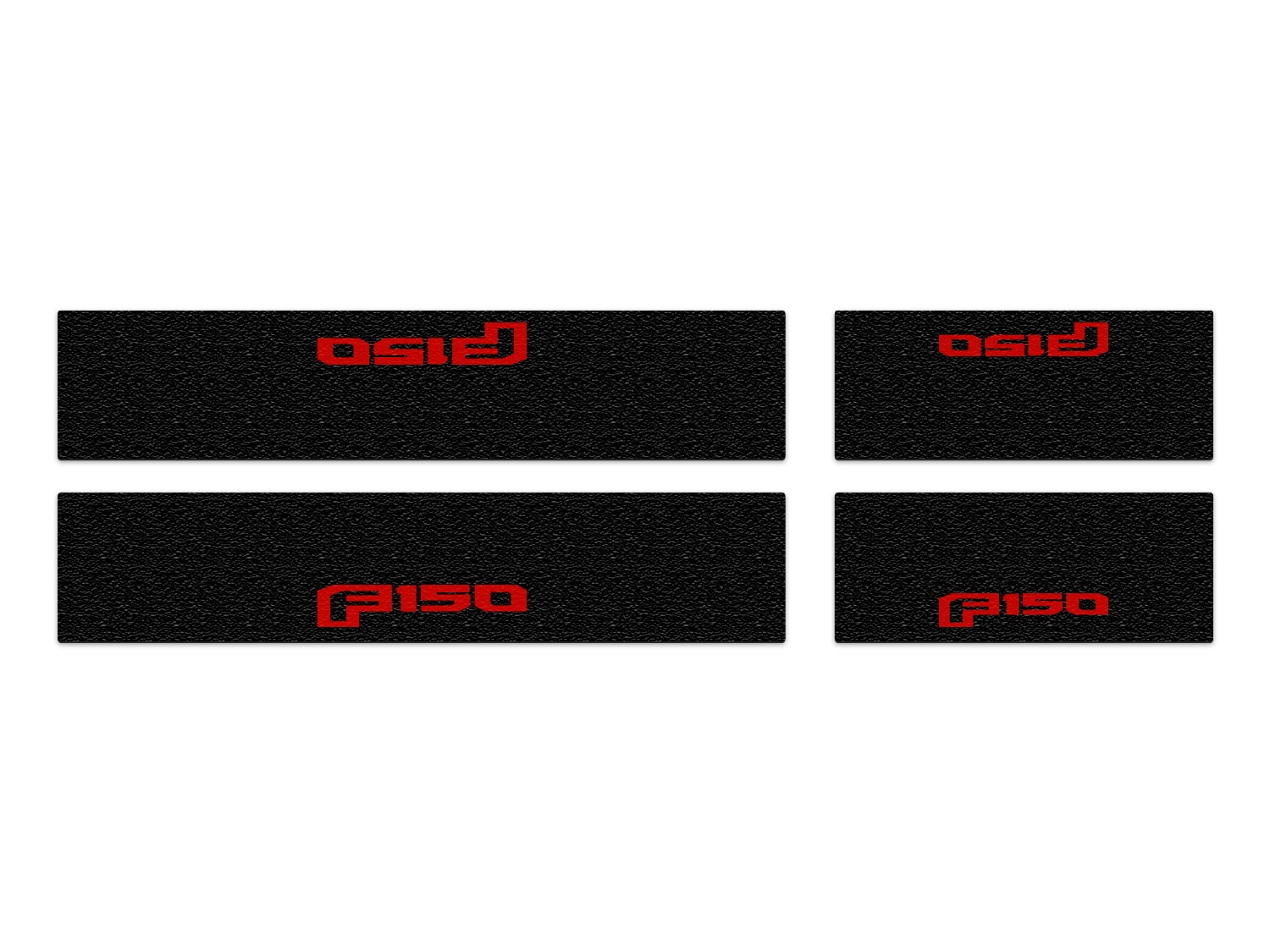 F-150 2021-2026 Tufskinz Red Lettering on Black Texture Door Sill