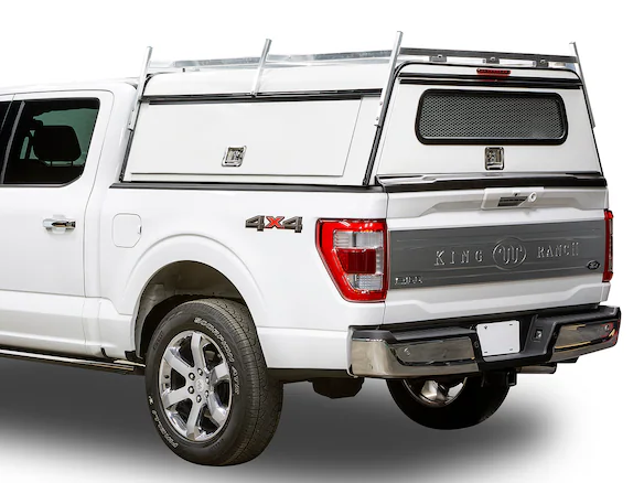 F-150 2021-2025 Leer Group Oxford White Cab High Commercial Bed Cap with Roof Rack for 6.5 Bed - NON-RETURNABLE Main Image