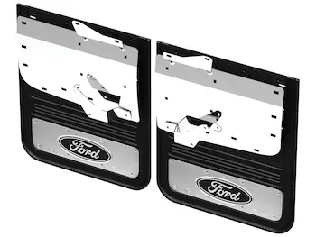 Super Duty DRW 2023-2026 Gatorback Rear Splash Guards w/Black Ford Oval and Stainless Surround