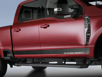 Super Duty 2023-2026 Crew Cab Putco Black Platinum Stainless Steel Door Molding Kit (Rocker Panel) for 6.75' Bed