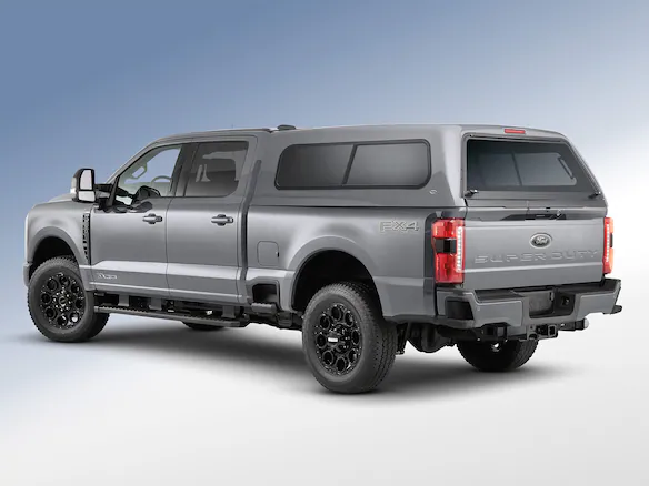 Super Duty® 2023-2024 Leer Group Iconic Silver Cab High Bed Cap w/o Roof Rack for 6.75 Bed, Paint Code JS - NON-RETURNABLE Main Image