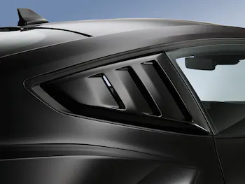 Mustang 2024-2026 Air Design® Gloss Black Quarter Window Louvers - Not for Use with Convertible Models