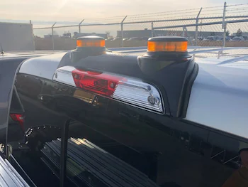 F-150 Lightning 2024-2025 LED Warning Strobes by SoundOff Signal, Amber Only, Med Dark Slate Interior