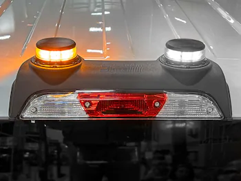 F-150 Lightning 2024-2026 LED Warning Strobes by SoundOff Signal, Amber and White, Med. Dark Slate Interior