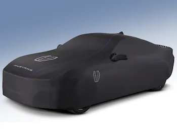 Mustang 2024-2026 Coverking® Black with Stripes Full Vehicle Indoor Cover for Dark Horse, Pedestal/High Spoiler