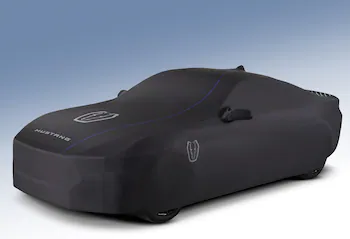 Mustang 2024-2026 Coverking® Black with Stripes Full Vehicle Indoor Cover for Dark Horse with Handling Pack, Pedestal/High Spoiler