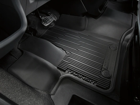 Transit 2023-2025 Black 2-Piece Front Tray Style Floor Liner for Use with Vinyl Flooring Main Image