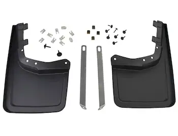 F-150 2022-2025 Molded Carbon Black Splash Guards, Rear Pair For F-150 Lightning