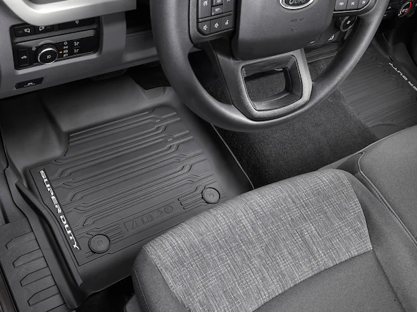 Super Duty 2023-2025 Regular Cab Black 2-Piece Front Tray Style Floor Liner for Carpet Flooring Main Image