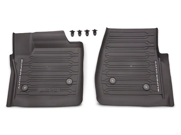 Super Duty 2023-2025 Regular Cab Black 2-Piece Front Tray Style Floor Liner for Vinyl Flooring Main Image