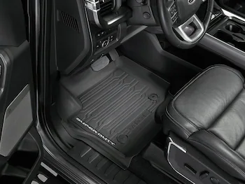 Super Duty 2023-2025 Black 3-Piece Tray Style Floor Liner for Carpet Flooring, for CrewCab w/o Underseat Storage Box
