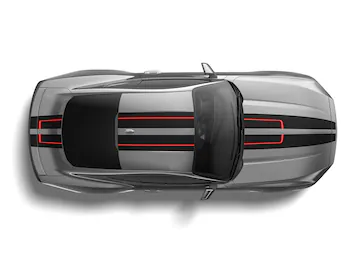 Mustang 2024-2025 Over-the-Top Graphics - Black/Red for Ecoboost