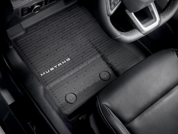 Mustang 2024-2025 All Weather Floor Liners, 4-pc set w/Mustang Logo on Fronts