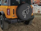 Bronco 2025 Abstract Bronco, Opaque White Ink Spare 33 inch Tire Cover Main Image