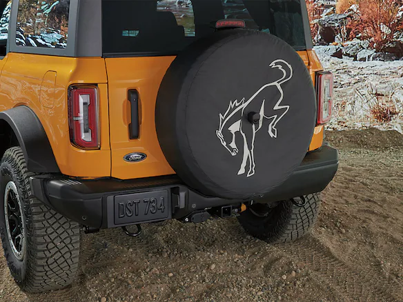 Bronco 2025 Abstract Bronco, Opaque White Ink Spare 33 inch Tire Cover Main Image