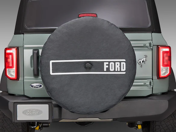 Bronco 2025 Ford TG Stamping, Opaque White Ink Spare 35 inch Tire Cover Main Image