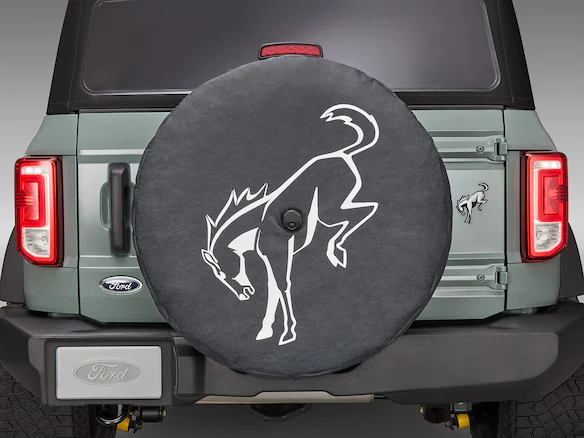Bronco 2025 Abstract Bronco, Opaque White Ink Spare 35 inch Tire Cover Main Image